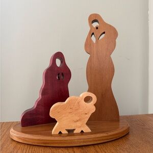 Multicolored Wood Modern Nativity Scene Decor